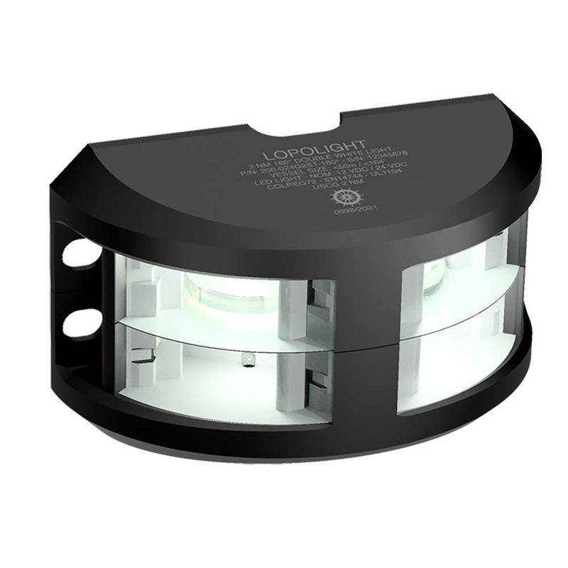 Lopolight Series 200-024 – Double Stacked Navigation Light – 2NM – Vertical Mount – White – Black Housing [200-024G2ST-B]