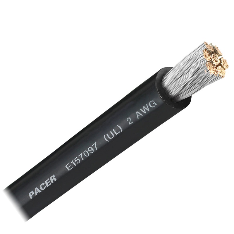 Pacer Black 2 AWG Battery Cable – Sold By The Foot [WUL2BK-FT]