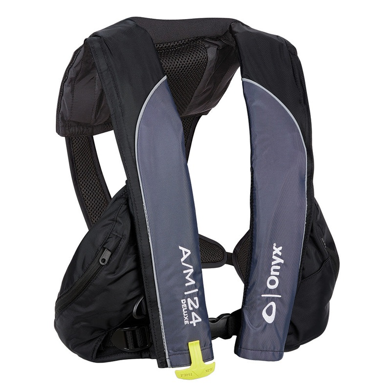 Onyx A/M-24 Deluxe Auto/Manual Inflatable PFD – Black – Adult Universal [132100-700-004-23]