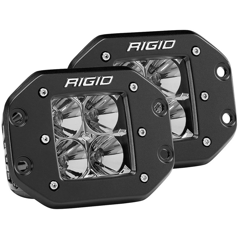 RIGID Industries D-Series PRO Flood Flush Mount Black Light – Pair [212113]