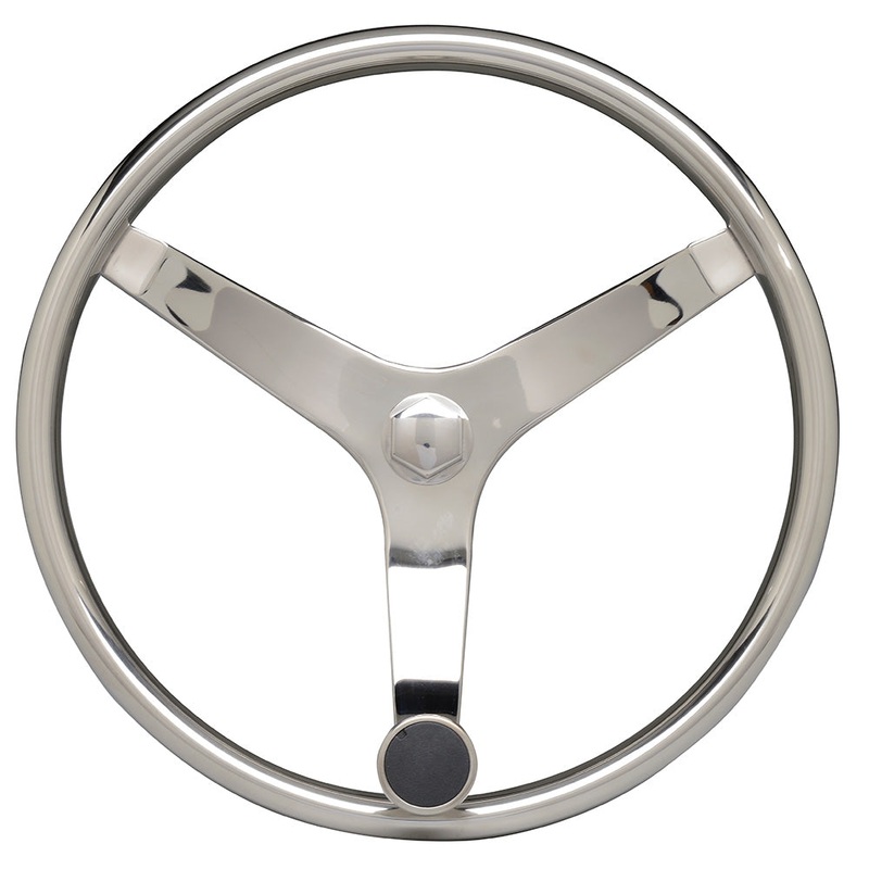 Uflex – V46 – 13.5 Stainless Steel Steering Wheel w/Speed Knob – No Wheel Nut [V46]