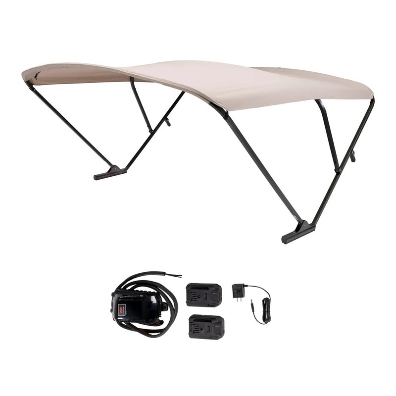 SureShade Battery Powered Bimini – Black Anodized Frame  Beige Fabric [2021133089]