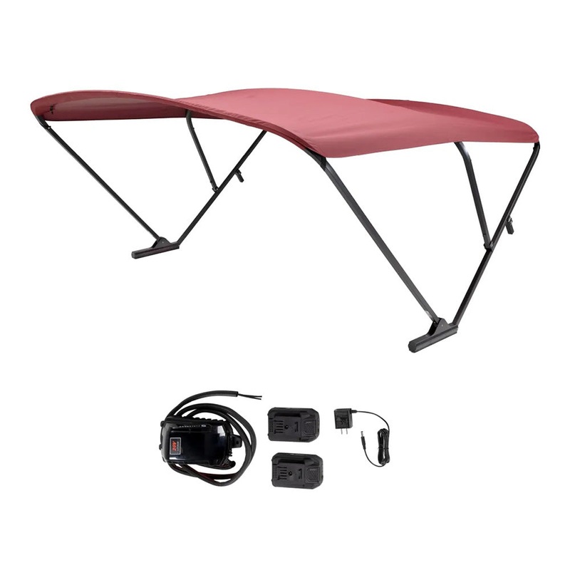SureShade Battery Powered Bimini – Black Anodized Frame  Burgundy Fabric [2021133091]