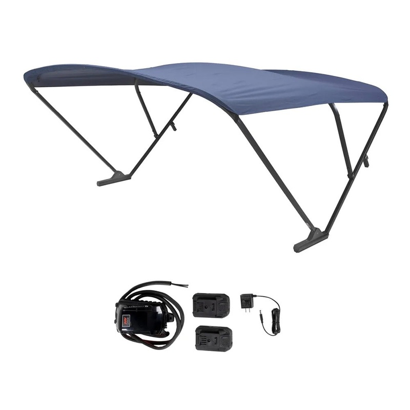 SureShade Battery Powered Bimini – Black Anodized Frame  Navy Fabric [2021133095]