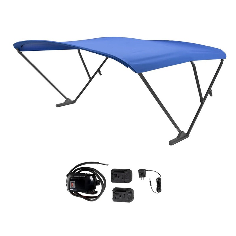 SureShade Battery Powered Bimini – Black Anodized Frame  Pacific Blue Fabric [2021133097]