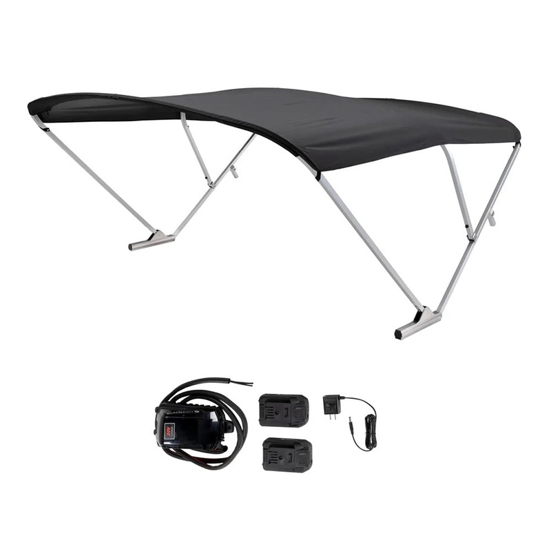 SureShade Battery Powered Bimini – Clear Anodized Frame  Black Fabric [2021133086]