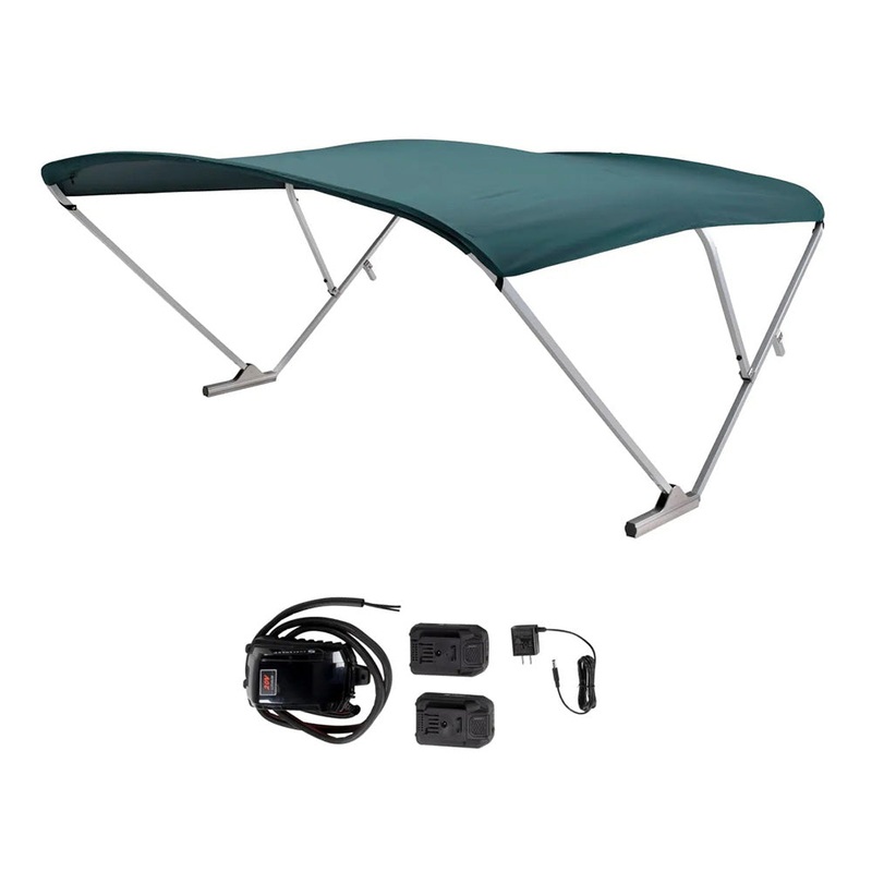 SureShade Battery Powered Bimini – Clear Anodized Frame  Green Fabric [2021133098]