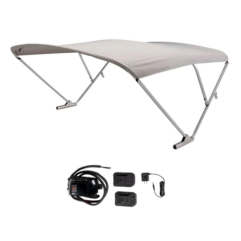 SureShade Battery Powered Bimini – Clear Anodized Frame  Grey Fabric [2021133092]