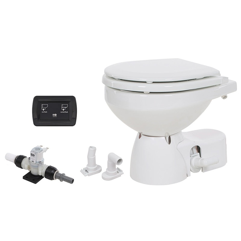 Jabsco Quiet Flush E2 Fresh Water Toilet Compact Bowl – 12V – Soft Close Lid [38045-3092RSP]