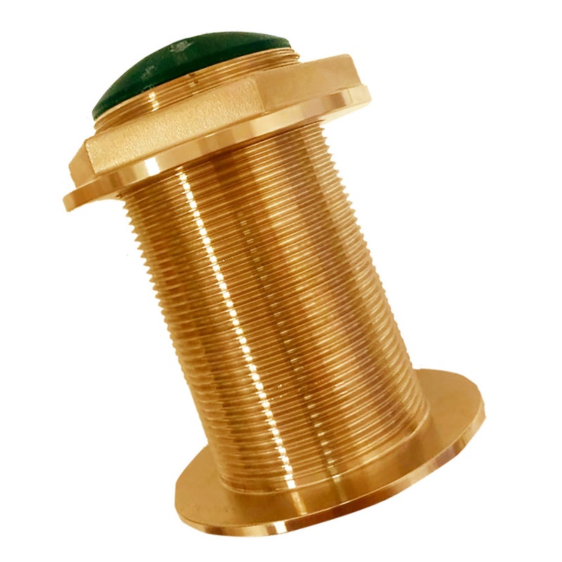 SI-TEX Bronze Low-Profile Thru-Hull High-Frequency CHIRP Transducer – 600W, 18 Tilt, 130-210kHz [BT70H600-18]