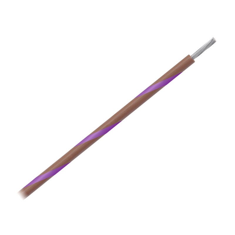 Pacer 16 AWG Gauge Striped Marine Wire 500′ Spool – Brown w/Violet Stripe [WUL16BR-7-500]
