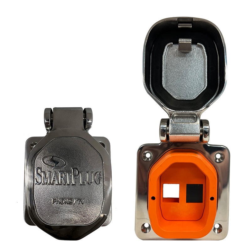 SmartPlug Data Port Case/Inlet Only – 316 SS Cover w/One Blank Plug  One Open Port [BDBSS]