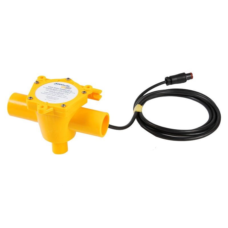 Whale 2-Way Waste Manifold 12′ Cable 1-1/2 Ports [WM3884B]