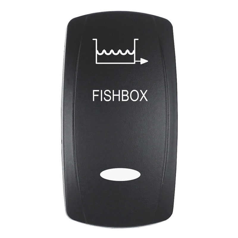 Pacer Actuator – ‘FISHBOX’ f/V Series Contura Switches – Black – Laser Etched (Top/Bottom Light) [EV2LE-FBX]