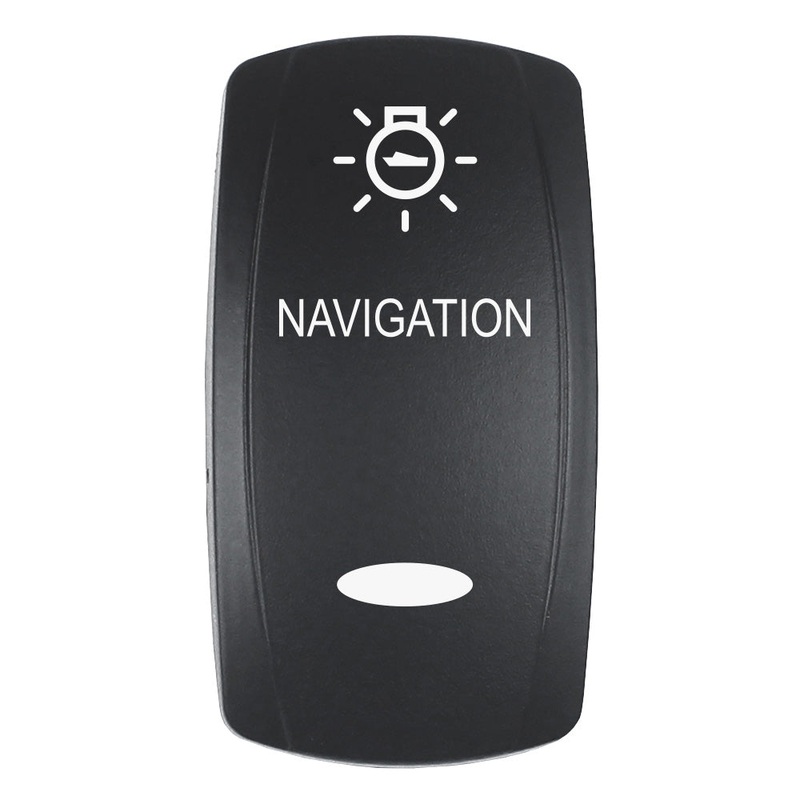 Pacer Actuator – ‘NAVIGATION’ f/V Series Contura Switches – Black – Laser Etched (Top/Bottom Light) [EV2LE-NAV]