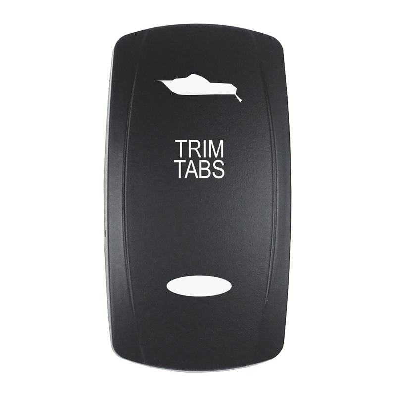 Pacer Actuator – ‘TRIM TABS’ f/V Series Contura Switches – Black – Laser Etched (Top/Bottom Light) [EV2LE-TRM]