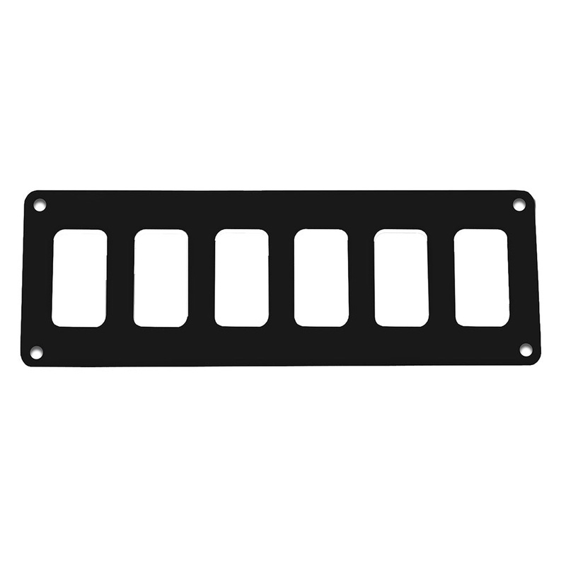 Pacer Switch Panel – 6 Switch  1 Row – 8 x 2.75 – Black Powder Coated Aluminum [PSC-61-BK]