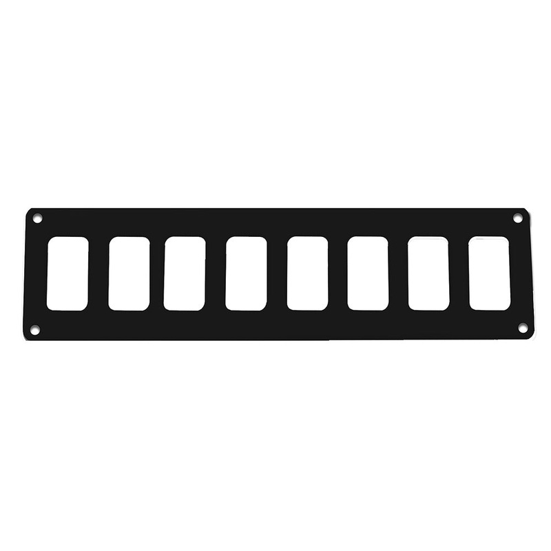 Pacer Switch Panel – 8 Switch  1 Row – 12.5 x 2.75 – Black Powder Coated Aluminum [PSC-81-BK]
