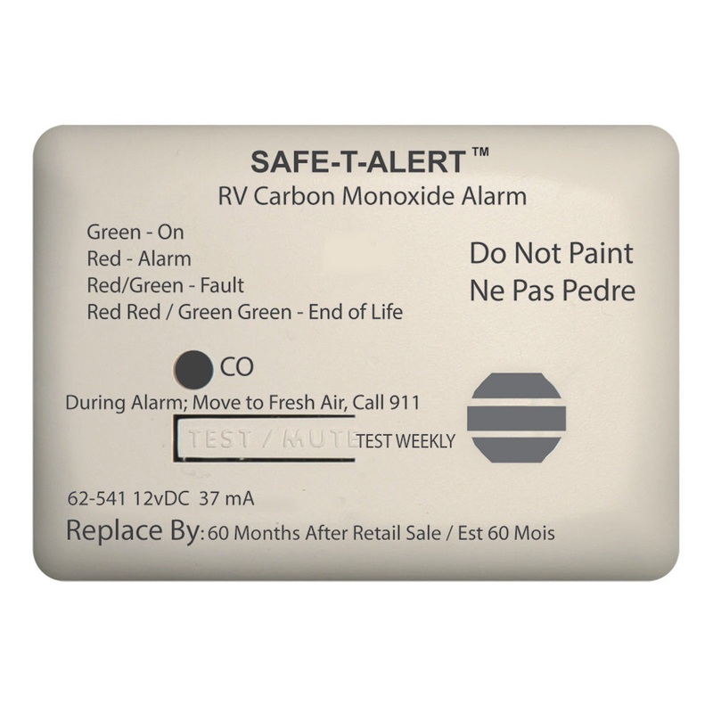 Safe-T-Alert 62 Series Carbon Monoxide Alarm – 12V – RV Surface Mount – White [62-541-WT]