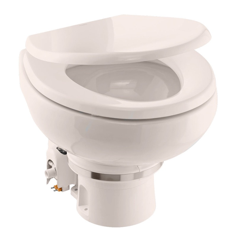 Dometic MasterFlush MF 7120 – Bone – Electric Macerating Toilet w/Orbit Base  Slow Close Seat – Freshwater – 12V [9610007272]