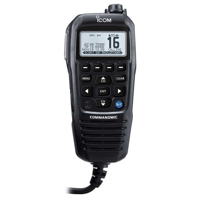 Icom HM195 CommandMic IV with White BlackLit LCD – Black [HM195GB 61 EXP]