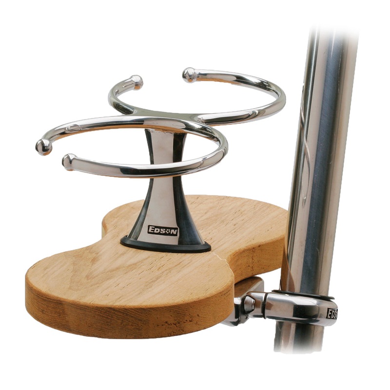 Edson Clamp-On Drink Holder – Double – Teak [878TK-2-125]