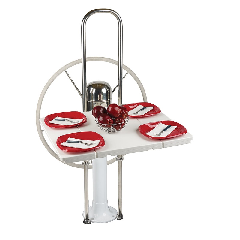 Edson White Poly Fold Down Drop Leaf Table – Edson 9-1/2 Guard w/ 1, 1-1/8, 1-1/4 [737WH-95-28]