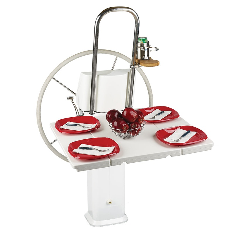 Edson White Poly Fold Down Drop Leaf Table – Edson Vision Series/Console Pedestals [737WH-C-28]