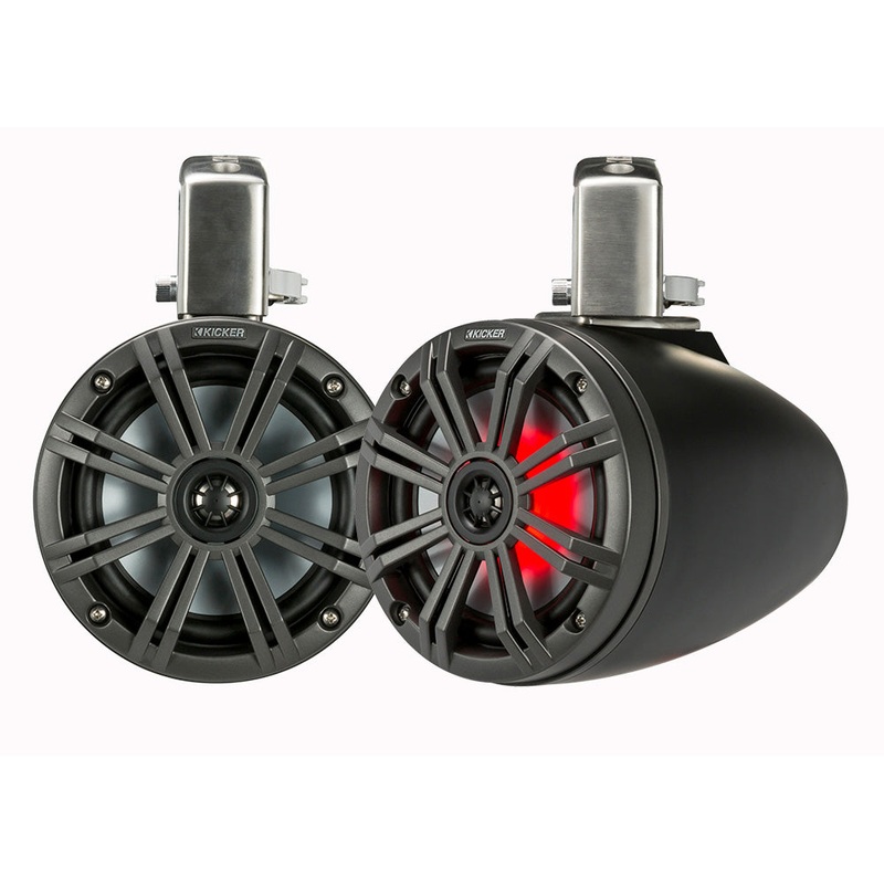 KICKER KMTC65 6.5 LED Coaxial Tower System – Black w/Charcoal Grille [45KMTC65]
