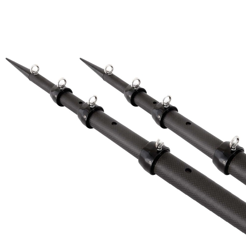 Tigress 15′ XD 3K Carbon Fiber Telescoping Outrigger Poles – Matte Black/ Black – Pair [88679-6]