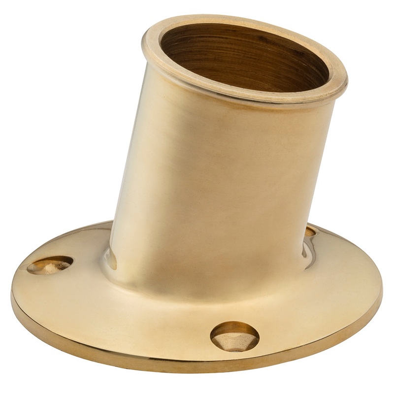Whitecap Top Mount Flag Pole Socket 1-1/4 ID – Polished Brass [S-5003BC]