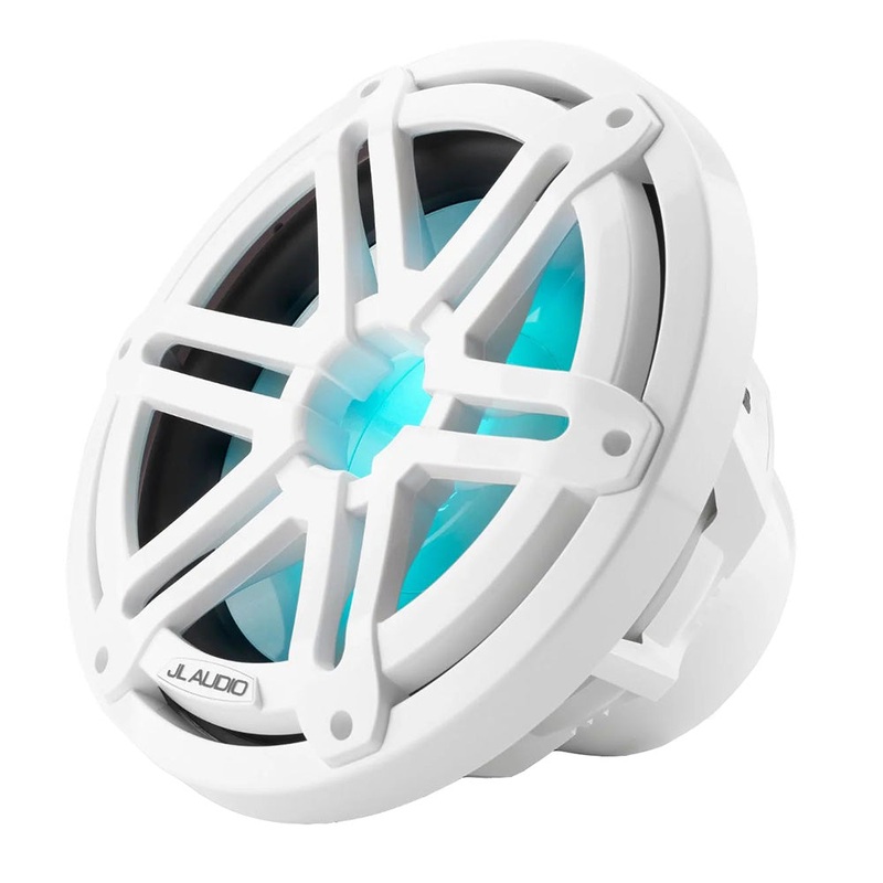 JL Audio M3 10 Marine Subwoofer w/Gloss White Sport Grille  RGB LED Lighting – M3-10IB-S-Gw-i-4 [010-03265-00]