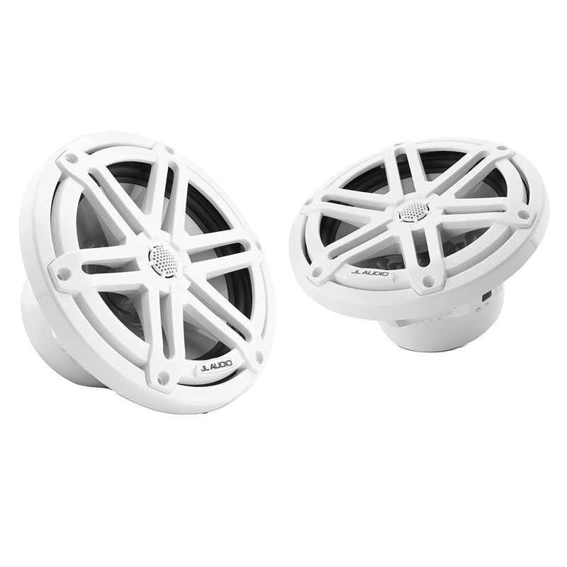JL Audio M3 Series 7.7 Marine Coaxial Speakers w/Gloss White Sport Grilles – M3-770X-S-Gw [010-03068-00]