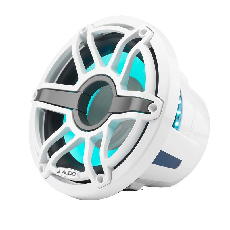 JL Audio M6 10 Marine Infinite-Baffle Subwoofer w/Gloss White Sport Grille  Transflective LED Lighting – M6-10IB-S-GwGw-i-4 [010-03085-00]