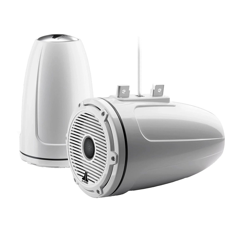 JL Audio M6 Series 7.7 Enclosed Tower Coaxial System w/Gloss White Classic Grille  Black Tweeter Mesh – M6-770ETXv3-Gw-C-GwGw [010-03276-00]