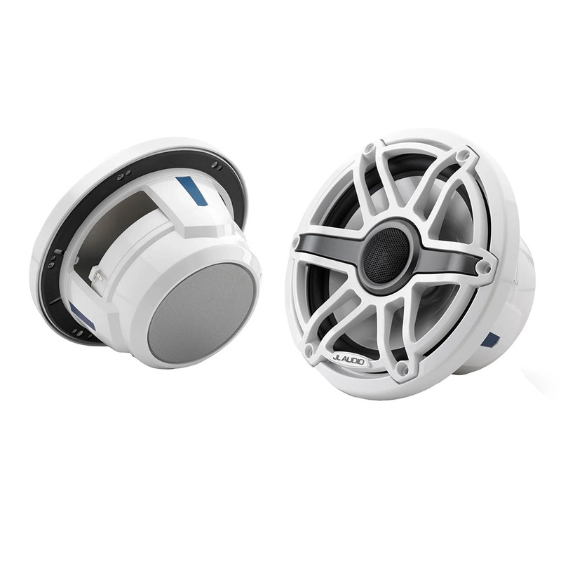 JL Audio M6 Series 7.7 Marine Coaxial Speakers w/Gloss White Sport Grille – M6-770X-S-GwGw [010-03073-00]