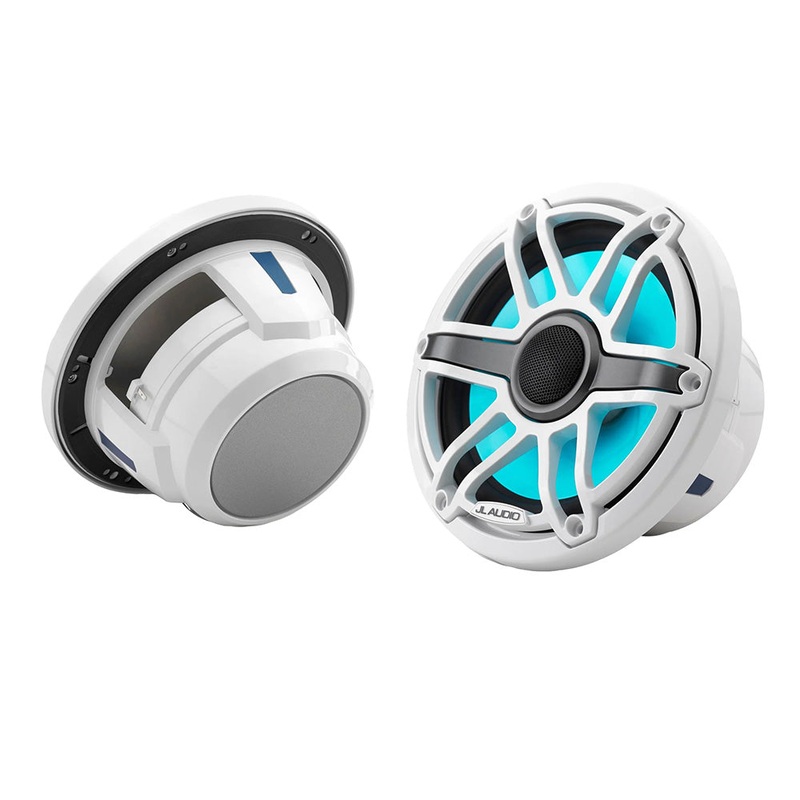 JL Audio M6 Series 7.7 Marine Coaxial Speakers w/Gloss White Sport Grille  Transflective LED Lighting – M6-770X-S-GwGw-i [010-03074-00]