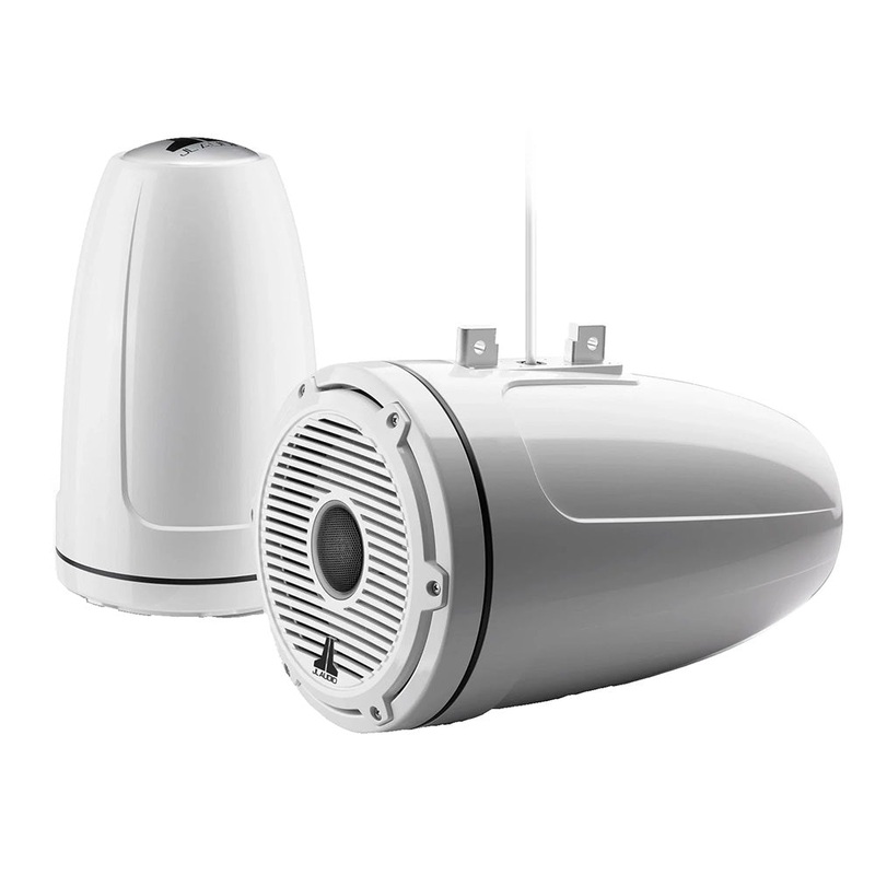 JL Audio M6 Series 8.8 Enclosed Tower Coaxial System w/Gloss White Classic Grille  Black Tweeter Mesh – M6-880ETXv3-Gw-C-GwGw [010-03280-00]