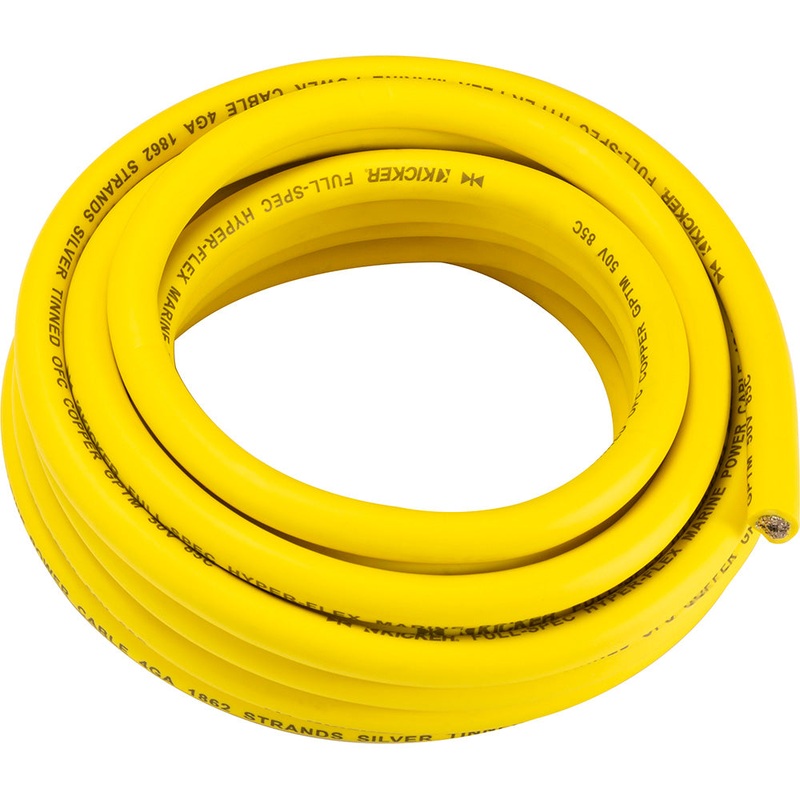 KICKER KMWPY420 20′ 4AWG Power Wire – Yellow [47KMWPY420]