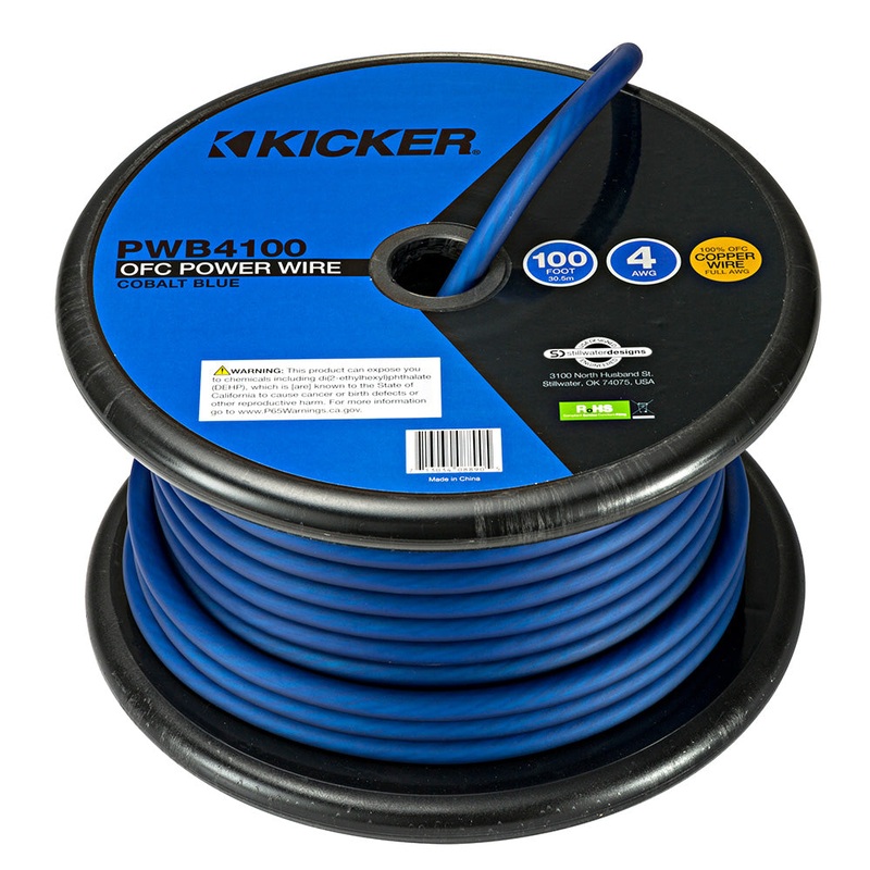 KICKER PWB4100 100′ 4AWG Power Wire – Blue [46PWB4100]