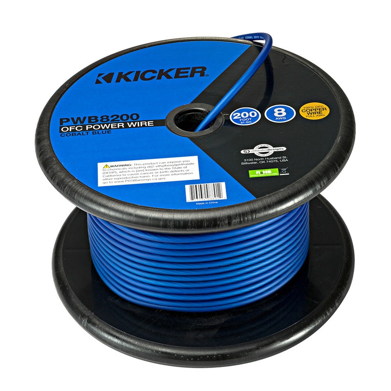 KICKER PWB8200 200′ 8AWG Power Wire – Blue [46PWB8200]