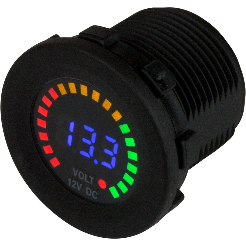 Sea-Dog Rainbow Display Digital Voltmeter – Injection Molded Nylon – 5V-15VDC [421617]
