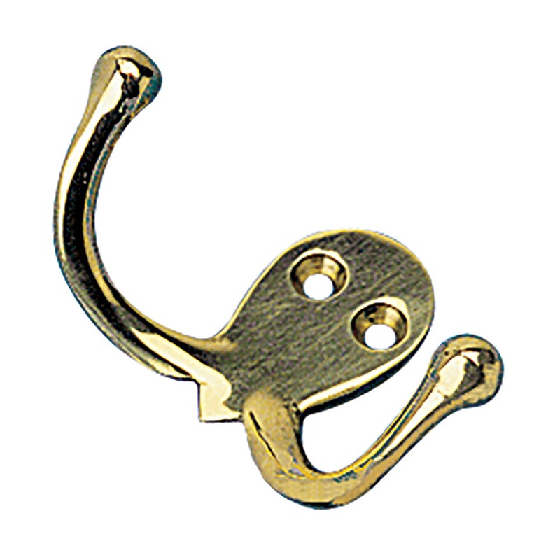 Sea-Dog Double Coat Hook – Cast Brass [671510-1]