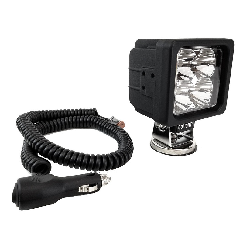 Golight GXL LED Work Light Series Portable Spot Light Magnetic Mount w/No Remote – 12V – Black [40245]