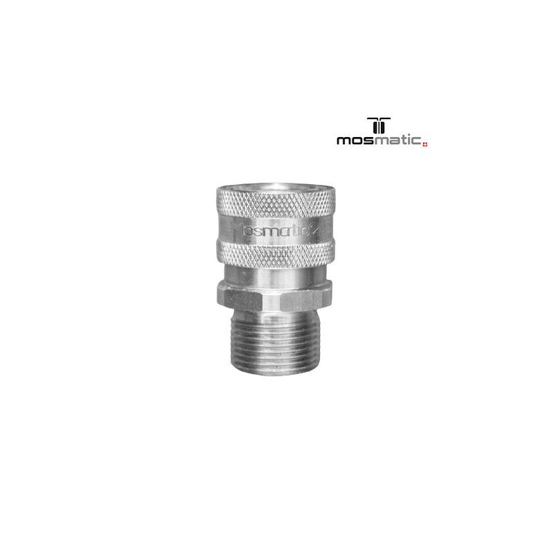 Mosmatic Quick connect coupler T304 SS M22 Male (14mm) to 3/8 For Kranzle hose