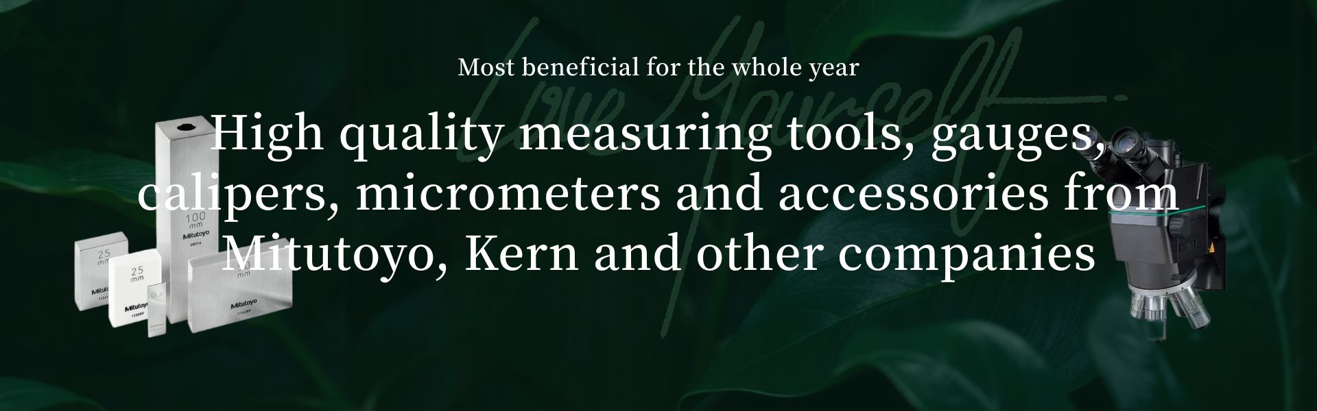 High quality measuring tools, gauges, calipers, micrometers and accessories from Mitutoyo, Kern and other companies